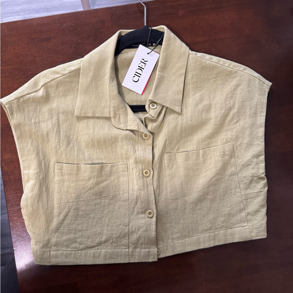 Cider Olive Green Button-Down Shirt